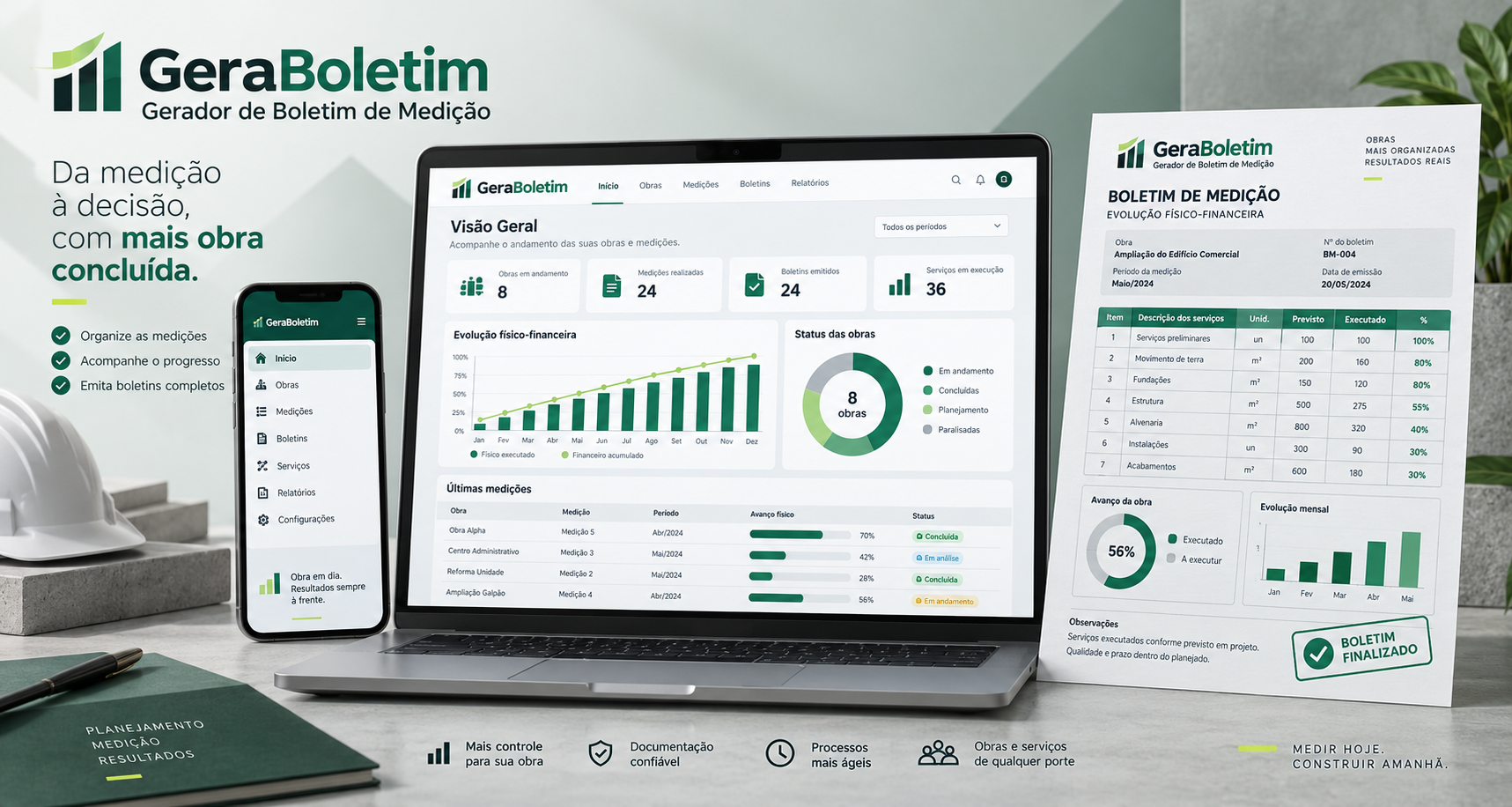 Print do sistema — Gerador de Boletim de Medição — GeraBoletim